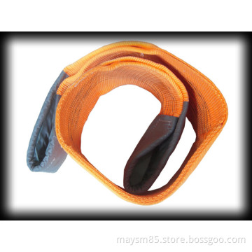 Orange Webbing Sling With Flat Eyes For Lifing